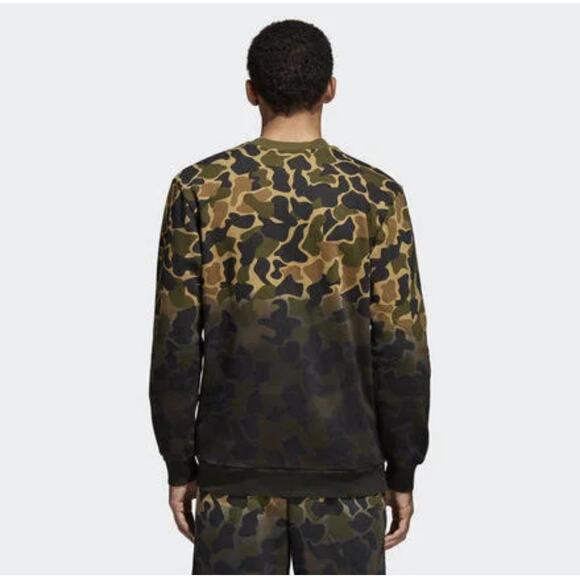 Adidas Originals Camo Camouflage Drip‎ Effect Sweatshirt Trefoil Size Small - Picture 2 of 10